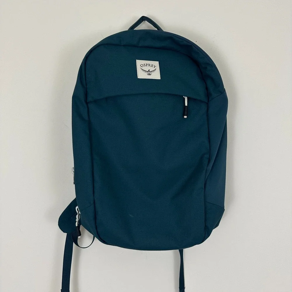 Osprey Arcane Day Backpack Unisex Large Teal Green Adjustable Straps Laptop Bag